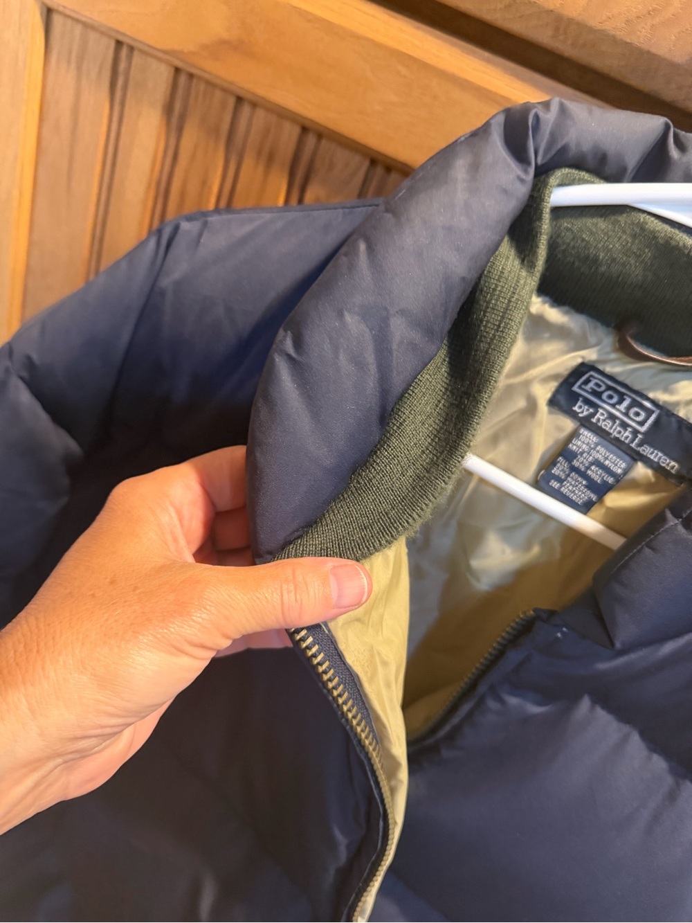 Ralph Lauren Navy and Khaki Down Jacket with Polo Label - Picture 8 of 9